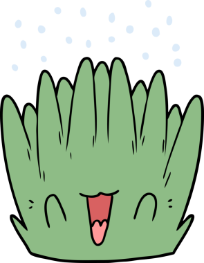 bir insan tarafından çizilmiş karton deniz bitkisi