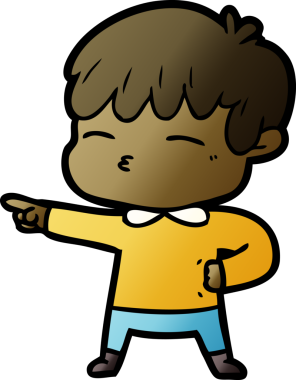 Bir insan tarafından çizilmiş meraklı bir çocuk.