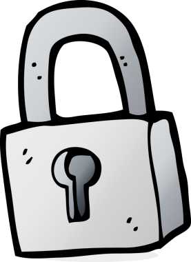 Bir insan tarafından çizilmiş asma kilit.