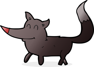 Bir insan tarafından çizilmiş küçük bir kurt.