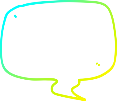 Bir insan tarafından çizilmiş bir çizgi film konuşma baloncuğunun soğuk gradyan çizimi