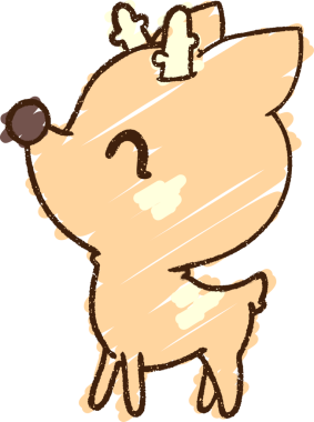 Bir insan tarafından çizilmiş şirin ren geyiği tebeşiri.