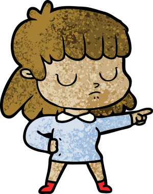 Bir insan tarafından çizilen karikatür ilgisiz kadın.