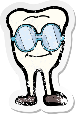 Bir insan tarafından çizilmiş bir karikatür dişinin gerilimli çıkartması.