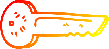 Bir insan tarafından çizilmiş metal bir anahtarın sıcak gradyan çizimi