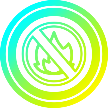 Bir insan tarafından çizilmiş serin eğimli alevli dairesel simge yok