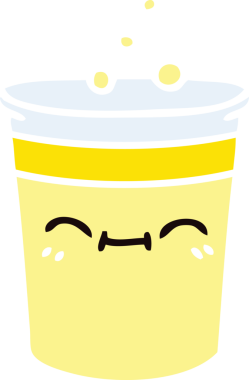 Bir insan tarafından çizilmiş garip bir limonata fincanı.