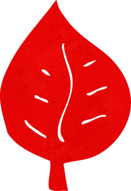 Bir insan tarafından çizilmiş çizgi film yaprağı sembolü