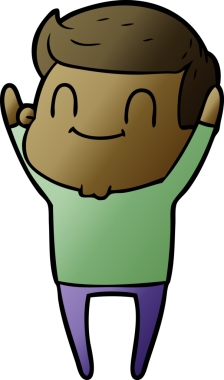 Bir insan tarafından çizilmiş çizgi film dostu bir adam.