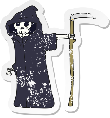 Bir insan tarafından çizilmiş bir çizgi filmin gerilimli çıkartması.