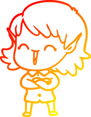 Bir insan tarafından çizilmiş çizgi film karakteri bir elf kızı çizimi