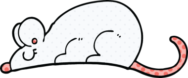 Bir insan tarafından çizilmiş çizgi roman tarzı bir fare.