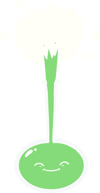 Bir insan tarafından çizilen düz renk çizgi film kimyasal reaksiyonu