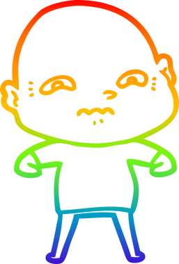 gökkuşağı gradyanı çizimi bir insan tarafından çizilmiş gergin bir adamın çizimi