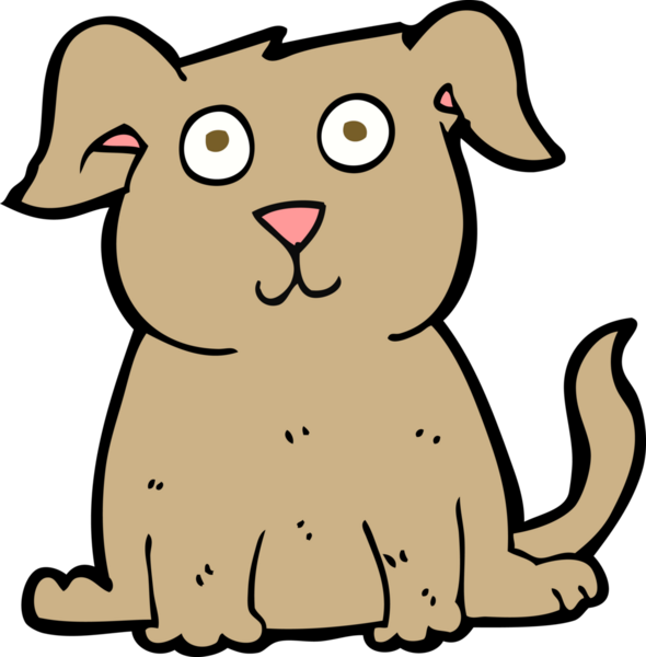 Bir insan tarafından çizilmiş mutlu bir köpek.