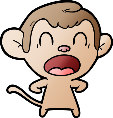 Bir insan tarafından çizilmiş bağıran çizgi maymun.