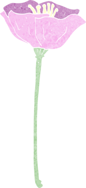 Bir insan tarafından çizilmiş karikatür çiçeği