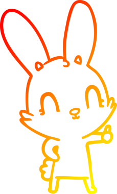 Bir insan tarafından çizilmiş sevimli bir tavşan çizimi.