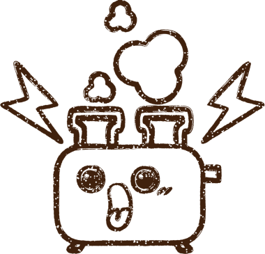 Yanan Tost Makinesi Kömürü Bir insan tarafından çizilmiş