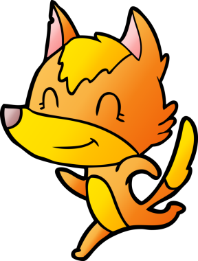 Bir insan tarafından çizilmiş tilki çizgi film karakteri