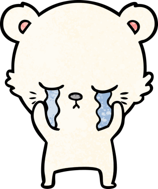 Ağlayan kutup ayısı bir insan tarafından çizilmiş.