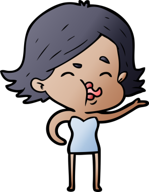 Bir insan tarafından çizilen karikatür kızı.