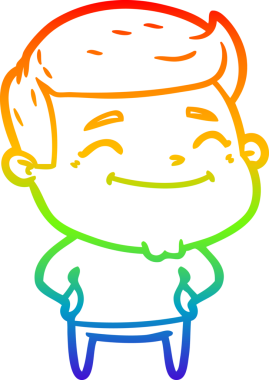 gökkuşağı gradyanı çizimi bir insan tarafından çizilmiş mutlu bir çizgi film adamı