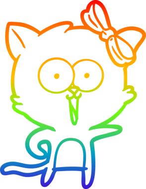 gökkuşağı gradyanı çizimi bir insan tarafından çizilmiş çizgi film kedisi