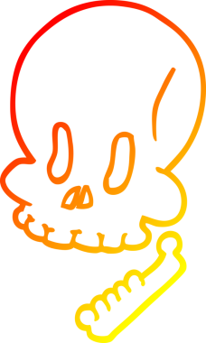 Bir insan tarafından çizilmiş bir cadılar bayramı kafatası çizgi çizimi.