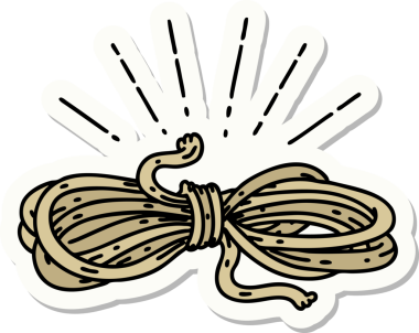 Bir insan tarafından çizilmiş dövme stili bir ip.