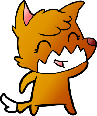 Bir insan tarafından çizilmiş tilki çizgi film karakteri