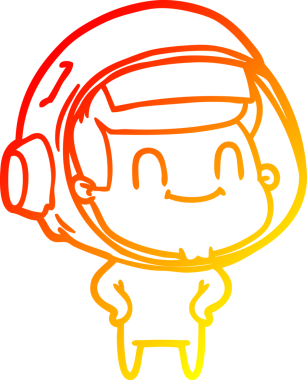 Bir insan tarafından çizilmiş mutlu bir astronot çizgi roman çizimi.