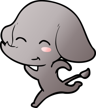 Bir insan tarafından çizilmiş şirin bir fil.