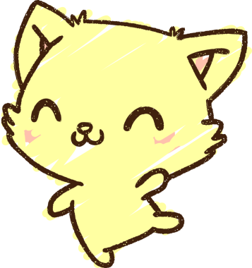 Bir insan tarafından çizilmiş şirin kedi tebeşiri.