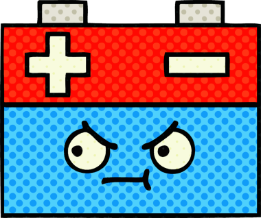 Bir insan tarafından çizilmiş bir araba aküsünün çizgi romanı.