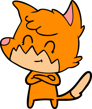 Bir insan tarafından çizilmiş çizgi film dostu tilki.