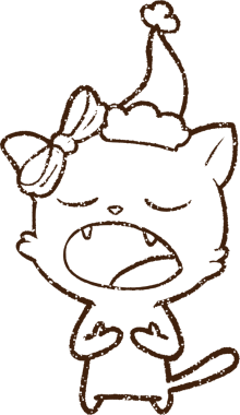 Noel Kedi Kömürü Bir insan tarafından çizilmiş