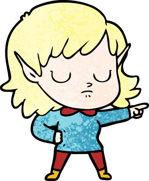 Bir insan tarafından çizilmiş bir elf kızı.