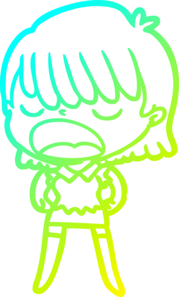 Bir insan tarafından yüksek sesle çizilmiş bir karikatür kadın çizimi.