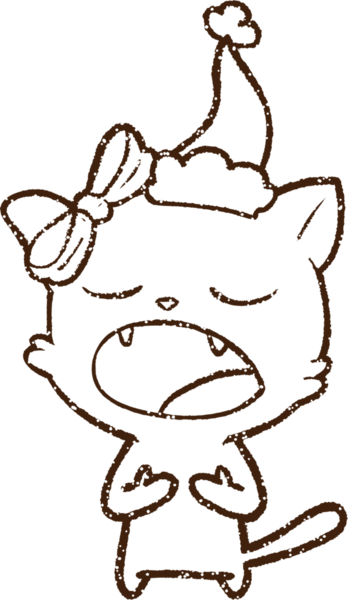 Noel Kedi Kömürü Bir insan tarafından çizilmiş