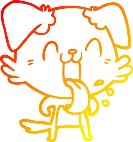 Bir insan tarafından çizilmiş çizgi film köpeğinin sıcak çizgi çizimi