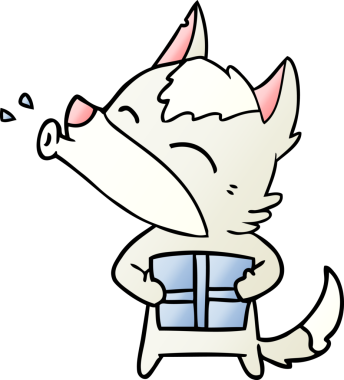 Uluyan kurt bir insan tarafından çizilmiş Noel hediyesiyle