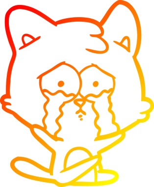 Bir insan tarafından çizilmiş çizgi film kedisinin sıcak çizgi çizimi