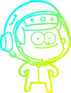 Bir insan tarafından çizilmiş mutlu bir astronot çizgi filmi.