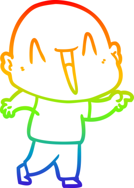 gökkuşağı gradyan çizimi mutlu bir çizgi kel adamın çizimi bir insan tarafından çizildi