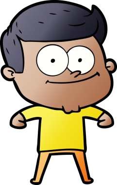 Bir insan tarafından çizilmiş mutlu bir adam.