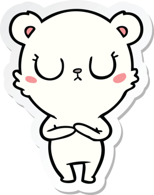 Bir insan tarafından çizilmiş barışçıl bir kutup ayısının çıkartması.