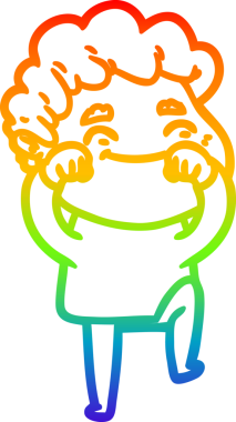 Bir insan tarafından çizilmiş gökkuşağı gradyan çizgi çizimi.