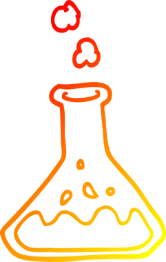 Bir insan tarafından çizilmiş bir karikatür bilim deneyinin sıcak çizgi çizimi