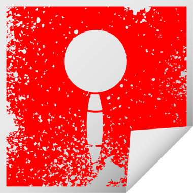 Bir insan tarafından çizilmiş büyüteç sembolünün kare soyma etiketi.